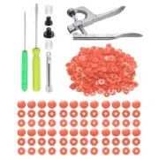 Plastic Snaps Fasteners with Snap Pliers, 200 Set T3 Button Kit Watermelon Red
