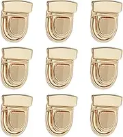 Nifocc Tuck Lock Clasp Catch Purse Thumb Lock Wallet Buckle Fasteners Metal Clasp Locks for DIY Craft Wallets Bag Leather Handbags Making - Gold 9 Pcs