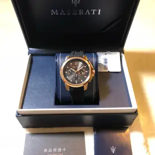 【可面交】Maserati R8851123008 玫瑰金 三眼 計時 男錶 女錶 基隆大錶哥 瑪莎拉蒂 保固一年
