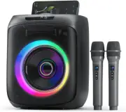 Karaoke Machine for Adults, Portable Bluetooth Karaoke Party Speaker with 2 Wire