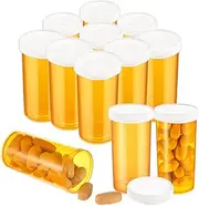 Plastic Empty Pill Bottles, 9 Pcs Small Medication Vials with Easy Open Caps Clear Medicines Containers Travel Pill Vial Pill Cases Dispenser Organizers (13 Drams, Orange)