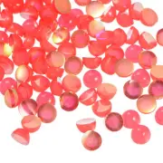 100pcs Cat Eye Resin Beads, 5mm Flatback Round Dome Beads Red