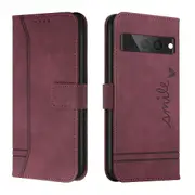 Closure Case with Flip Wallet Stand Function Cover for Google Pixel 6 Pro - Red
