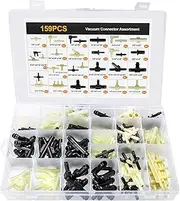 32 Size 159PCS Automotive Vacuum Tubing Connector Vacuum Tee Connector Assortment Kit 1/8" 3/16" 1/4" 5/16" 3/8"
