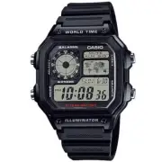 Casio Black Youth Series World Time Unisex Digital Sports Watch AE-1200WH-1A