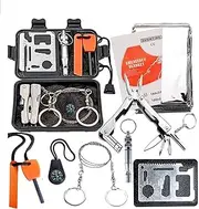 EZONEDEAL Survival Kit Outdoor Emergency Survival Tool Gear Kit for Camping Hiking Equipment Travelling or Adventures | Fire Starter, Compass, Blanket