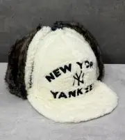 7 1/2 MyFitteds New York Yankees Sherpa Fitted Cap Trapper Dog Ear White Vanilla