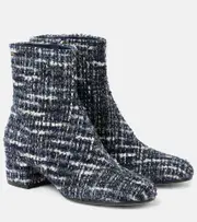 [Gianvito Rossi] Gianvito Rossi 45 bouclé ankle boots AU 9 blue