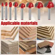 8 Pcs 1/4inch Shank Cove Core Box Router Bit Set Round Nose Tipped Router Bits