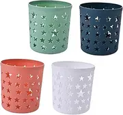 HOOTNEE 4pcs Plastic Storage Container Mini Waste Bin The Office Desk Decor Table Garbage Can Vanity Decor Mini Decor Desk Garbage Can Desktop Storage Desk Decoration Star Mini Trash Can