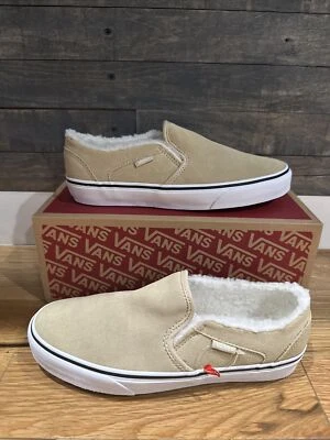 Vans Womens Asher Suede Sherpa Desert Taupe Shoes Size 8.5