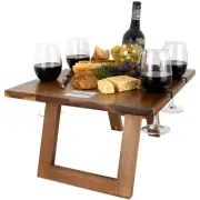 Portable Folding Wine and Champagne Picnic Table Charcuterie Board