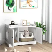 CostwayCat Litter Box Enclosure with Cat Scratching Pad for Pet