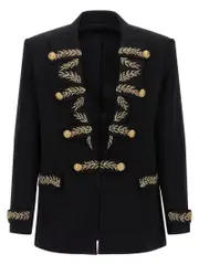 [Balmain] Balmain-Leaf Embroidery Blazer Nero-Uomo 52IT