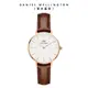 Daniel Wellington 手錶 Petite St Mawes 28mm棕色真皮皮革錶-兩色任選(DW00100231 DW00100552)/ 玫瑰金框