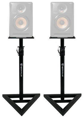 (2) Rockville Adjustable Studio Monitor Speaker Stands For Pioneer DJ Bulit8