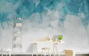 Blue Geometric Removable Mural