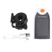 Solar Bicycle Front Light USB Charge Bicycle Light Rotate 360 Degrees white