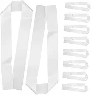 Gadpiparty Blank Ceremonial Straps 10pcs DIY Satin Sashes Plain Sash for Birthday Baby Shower Hen Night Party Supplies