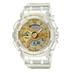 【CASIO 卡西歐】G-SHOCK時尚晶透系列 透明金_GMA-S110SG-7A_45.9mm