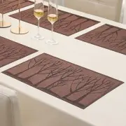 Pvc Table Placemats 45X30 Cm Set Of 6 (Ar864) Brown