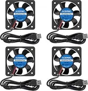 ACEIRMC 4pcs 50mm USB Brushless Cooling Fan 50mm x10mm DC 5V Quiet Cooling Fan 5010 Mini Computer Fan for Small Appliances Series Replacement (5010 5V USB)