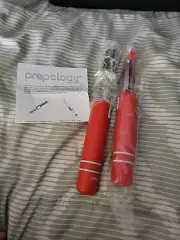 Prepology Stainless Steel Serrated Apple Corer & Peeler / Shredder Set Red