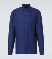 [Rubinacci] Rubinacci Linen shirt UK 16 blue