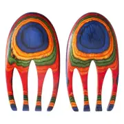 Baltique Marrakesh Collection Salad Hands Serving Utensil Set, Colorful Woode...