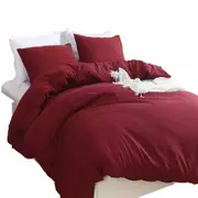 2000TC Ultra Soft Quilt Doona Duvet Cover Set Single Double Queen S King Burgundy