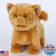 Electronic Walking Orange Cats, Realistic Interactive Puppy Pet Toy Cat, Walk