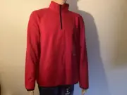 MENS NAUTICA 1/4 ZIP FLEECE PULLOVER/ LARGE- RED