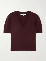 [FRAME] FRAME - Gathered Recycled-cashmere Sweater - Crimson - x small x small Red