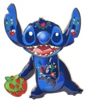 Disney Pin 144308 Stitch Crashes Snow White and the Seven Dwarfs JUMBO 3" x 3.5"