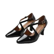 Where's That From Womens/Ladies Colorado Patent Leather Crossover Strap Medium Block Heel Sandals Cream 8 UK