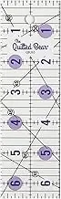 The Quilted Bear Quilting Rulers - Transparent Acrylic Non Slip Quilting & Patchwork Ruler with Clear Black Lines & 30, 45 & 60 Degree Angles (2" x 6.5")