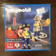 2007 Playmobil 5829 Fire Fighters & Pump New in Box Fireman Figures