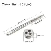 Tap & Die Set HSS 10-24 UNC CNC Flat Tap & 10-24 UNC Die Right Hand