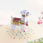 Handmade Baby Llama 3D Pop Up Card