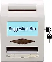 Locking and Pen for Wall or Countertop,6 Replaceable Tags， Suggestion Box,Donation Box,Mail Box,Comment Box