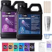 LET'S RESIN Casting Epoxy Resin Kit, 1L Crystal Clear & Bubble Free Epoxy Resin and Hardener, High Gloss Resin Kit for DIY Art, Mould Casting, Wood, Jewellery Making, Coasters, Table Top