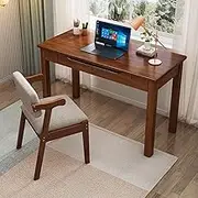 Modern Home Office Solid Wood Computer Desk with Drawer, 39" White Study Table