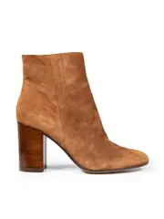 Brown Suede Side Zip Boots
