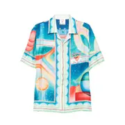 [Casablanca] Casablanca Galaxy Court Geometric-print Silk Shirt M