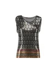 Metallic Patterned Chainmail Top