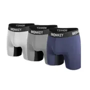 Monkey Undies Bamboo 3 Pack White, Grey, Navy Blue