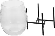 POPETPOP Geometric Glass Vase with Iron Frame Nordic Style Desktop Plant Propagation Container for Decor Wedding Centerpieces and Flower Arrangements