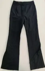 NWT ESCADA Women's Black Ankle Split Silk Lined Wool Pants Size 34