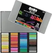 Soho Urban Artist Set of 72 Soft Slim Pastel Sketch Squares - Richly Pigmented, Vibrant Color Soft Pastels for Artists Professional Pastel Artwork Studies and Sketching, Assorted Chalk Pastels