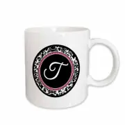 3dRose Letter T stylish monogrammed circle - girly personal initial personalized